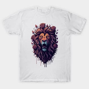 Rose Kissed Majesty - Lion's Elegance T-Shirt